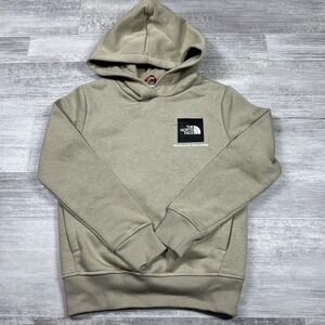 North Face Hoodie Boys Size M (10/12) Brown Hoodie Black Box Logo Sweatshirt